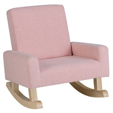 Load image into Gallery viewer, Kids Rocking Chair with Solid Wood Legs-Pink
