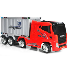 Load image into Gallery viewer, 12V Kids Semi-Truck with Container and Remote Control-Red

