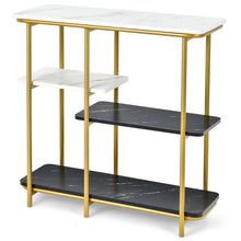 Load image into Gallery viewer, Faux Marble Entrance Console Table with Shelves-White
