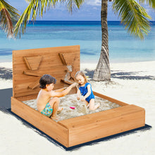 Load image into Gallery viewer, Kids Wooden Square Sandbox with Cover
