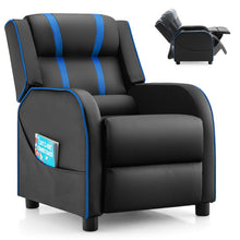 Load image into Gallery viewer, Kids Recliner Chair with Side Pockets and Footrest-Blue
