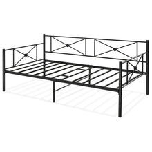 Load image into Gallery viewer, Metal Daybed Frame Twin Size with Slats-Black
