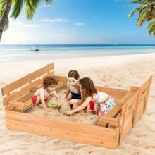 Load image into Gallery viewer, Kids Wooden Sandbox with 2 Foldable Bench Seats
