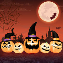 Load image into Gallery viewer, 8 Feet Inflatable Pumpkin Family Waterproof Halloween Yard Decoration with LED Lights
