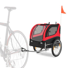 Load image into Gallery viewer, Dog Bike Trailer Foldable Pet Cart with 3 Entrances for Travel-Red
