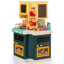 Load image into Gallery viewer, 67 Pieces Kid&#39;s Kitchen Playset with Vapor and Boil Effects-Green
