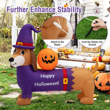 Load image into Gallery viewer, 5 Feet Long Halloween Inflatable Dachshund Dog with Pumpkin
