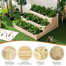 Load image into Gallery viewer, 3-Tier Raised Garden Bed Wood Planter Kit for Flower Vegetable Herb
