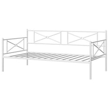 Load image into Gallery viewer, Metal Daybed Twin Bed Frame Stable Steel Slats Sofa Bed-White
