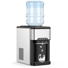 Load image into Gallery viewer, 3-in-1 Water Cooler Dispenser with Built-in Ice Maker and 3 Temperature Settings-Silver
