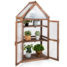 Load image into Gallery viewer, Cold Frame Mini Wooden Greenhouse for Vegetable and Flower-Brown
