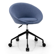 Load image into Gallery viewer, Adjustable Swivel Accent Chair Vanity Chair with Round Back-Blue
