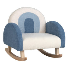 Load image into Gallery viewer, Kids Rocking Chair Children Velvet Upholstered Sofa with Solid Wood Legs-Blue
