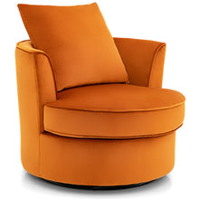 Load image into Gallery viewer, Modern 360° Swivel Barrel Chair with No Assembly Needed-Orange
