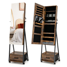 Load image into Gallery viewer, Jewelry Cabinet with Full Length Mirror-Brown
