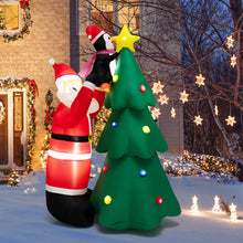 Load image into Gallery viewer, 6 Feet Inflatable Christmas Tree and Santa Claus with LED and Air Blower
