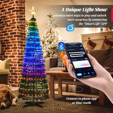 Load image into Gallery viewer, 6.2 Feet Pop-up Lighted Christmas Tree with 282 RGB LED Lights-Green
