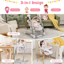 Load image into Gallery viewer, Baby Folding High Chair with 8 Adjustable Heights and 5 Recline Backrest-Pink
