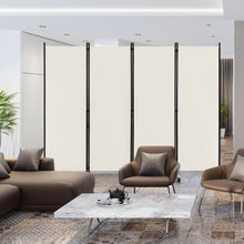 Load image into Gallery viewer, 4-Panel Folding Room Divider 6 Feet Rolling Privacy Screen with Lockable Wheels-White

