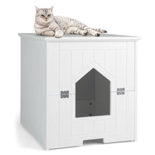 Load image into Gallery viewer, Cat Litter Box Enclosure with Flip Magnetic Half Door-White
