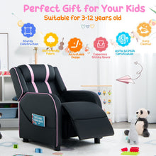 Load image into Gallery viewer, Kids Recliner Chair with Side Pockets and Footrest-Pink
