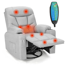 Load image into Gallery viewer, Massage Rocking Recliner Chair with Heat and Vibration-Gray
