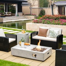Load image into Gallery viewer, 48 Inch Outdoor Concrete Fire Pit with Lava Rocks-Gray
