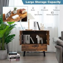 Load image into Gallery viewer, Mid Century Storage Cabinet with 2 Doors and 1 Pull-out Drawer-Rustic Brown
