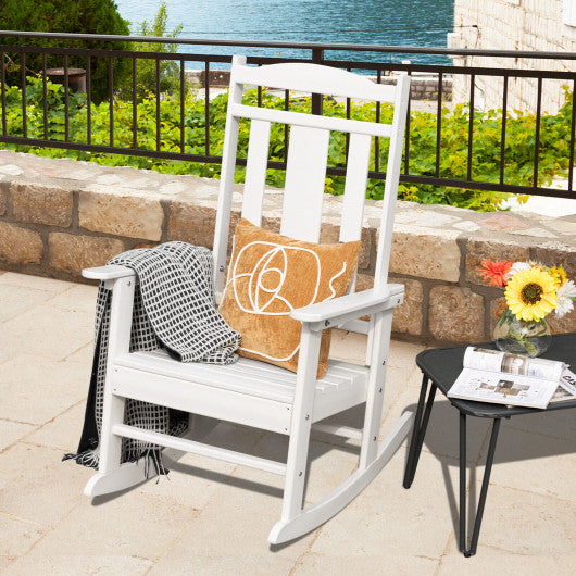 All-Weather HDPE Patio Rocking Chair for Garden-White