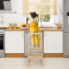 Load image into Gallery viewer, 2-in-1 Multifunctional Toddler Step Stool with Safety Rail-Natural
