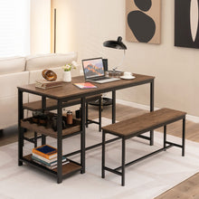 Load image into Gallery viewer, 3 Pieces Dining Table Set for 4 with Wine Rack-Brown
