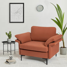 Load image into Gallery viewer, Modern Fabric Accent Armchair with Original Distributed Spring and Armrest Cushions-Rust Red
