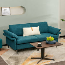 Load image into Gallery viewer, Modern Fabric Loveseat Sofa for with Metal Legs and Armrest Pillows-Peacock Blue
