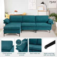 Load image into Gallery viewer, Extra Large Modular L-shaped Sectional Sofa with Reversible Chaise for 4-5 People-Peacock Blue

