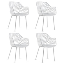 Load image into Gallery viewer, Set of 4 Heavy Duty Modern Dining Chair with Airy Hollow Backrest-White
