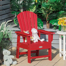 Load image into Gallery viewer, Patio Kids&#39; Adirondack Chair with Ergonomic Backrest-Red
