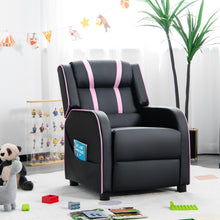 Load image into Gallery viewer, Kids Recliner Chair with Side Pockets and Footrest-Pink
