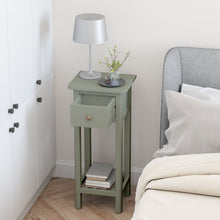 Load image into Gallery viewer, 2 Tier End Bedside Table with Drawer Shelf-Gray
