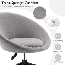 Load image into Gallery viewer, Adjustable Swivel Accent Chair Vanity Chair with Round Back-Gray
