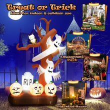 Load image into Gallery viewer, 8 Feet Inflatable Halloween Dead Tree Blow Up Ghost with Built-in LED Lights
