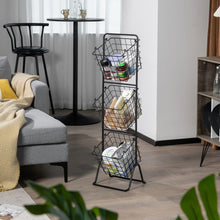 Load image into Gallery viewer, 3-Tier Fruit Basket Stand with Adjustable Heights

