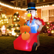 Load image into Gallery viewer, 6 Feet Thanksgiving Inflatable Turkey Pushing Pumpkin Cart
