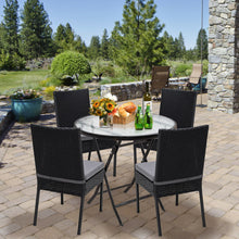 Load image into Gallery viewer, Set of 4 Patio Rattan Wicker Dining Chairs Set with Soft Cushions-Black
