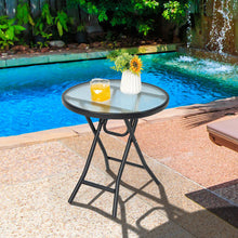 Load image into Gallery viewer, Patio Side Table with Tempered Glass Tabletop
