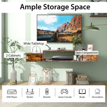 Load image into Gallery viewer, 55 Inches Floating TV Stand with Power Outlet-Rustic Brown
