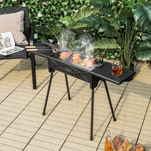 Load image into Gallery viewer, Portable Charcoal Grill with Electric Roasting Fork-Black
