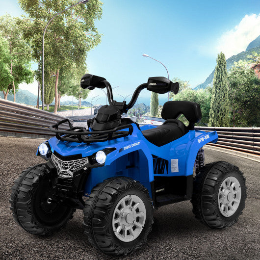 12V Kids Ride On ATV 4 Wheeler with MP3 and Headlights-Blue