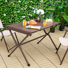 Load image into Gallery viewer, 4-6 Person Portable Aluminum Camping Table with Carrying Bag-Brown
