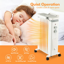 Load image into Gallery viewer, 1500W Portable Oil Filled Radiator Heater with 3 Heat Settings-White
