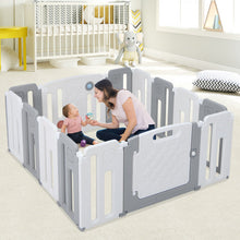 Load image into Gallery viewer, 14 Panels Kids Safety Activity Play Center with Drawing Board-Gray
